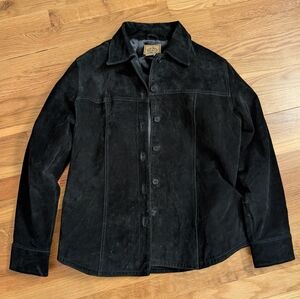 Ami Black Suede Shirt Jacket